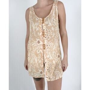 Vintage Victoria's Secret Gold Label Floral Cream Slit Intimate Dress Size Small